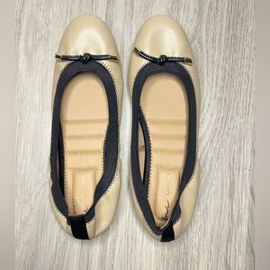 Me Too Leather Flats Ballet Brown & Black Sz 7.5M